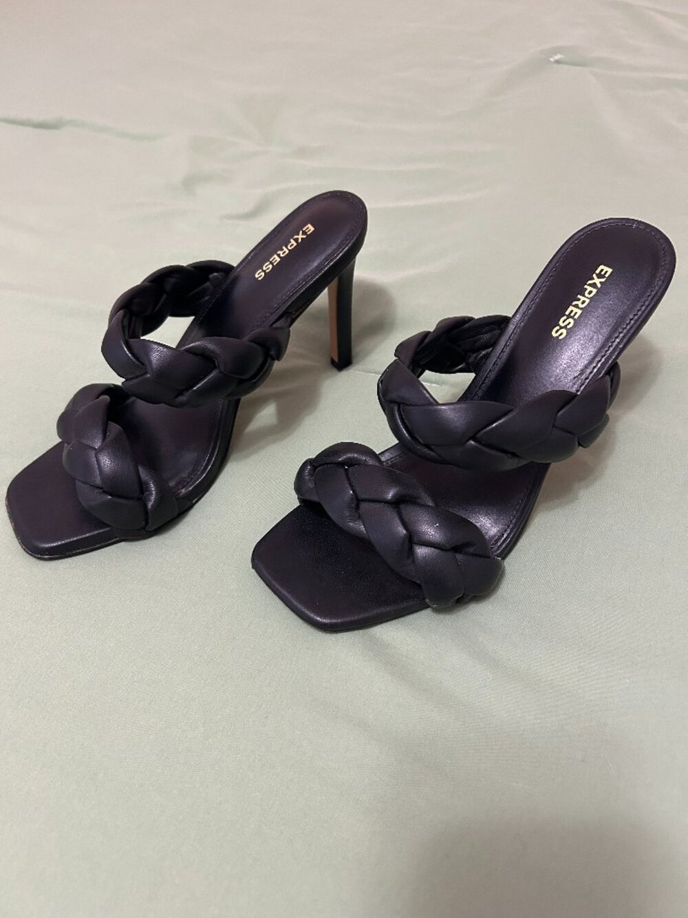 Express Black Braided Heel